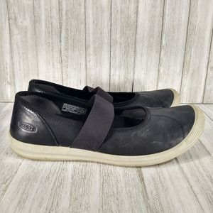 Keen Lorelai Mary Jane Black Leather Flats Women's 9.5